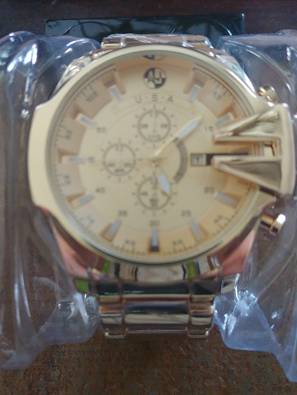 Gold-Tone Men's Chronograph Watch - USA Branding